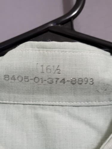 Vintage 90's DSCP Mens Military Dress Shirt Size 16 1/2 (Large) Green #91t - Thumbnail 4