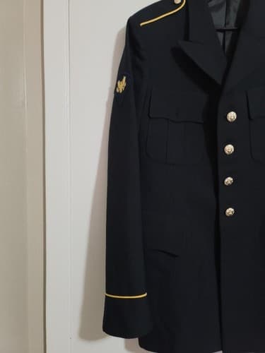 ASU Coat Men Jacket Dress Army Blue 450 Size (40/LC) NSN: 8405-01-552-2950 #D88d - Thumbnail 2