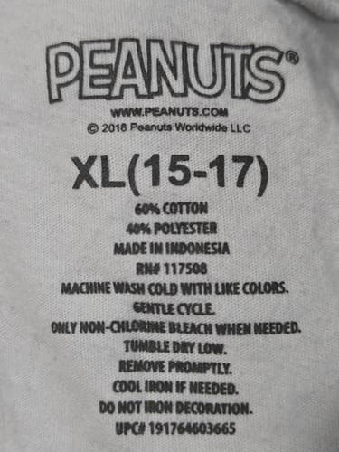 Peanuts Snoopy Graphic T-Shirt Short Sleeve white womens X-Large Cotton #L76l - Thumbnail 3