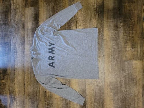 Official US Army PT Shirt Long Sleeve Gray Physical Training Mens Large #D76d