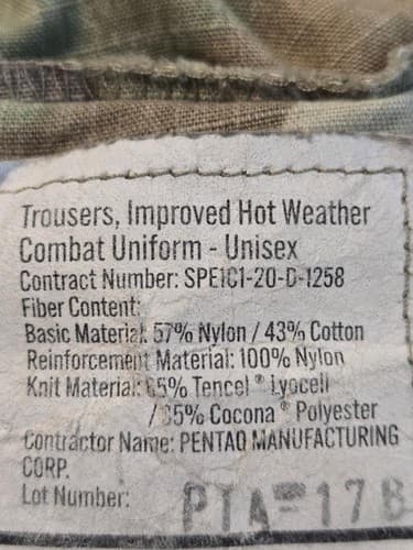 USGI IHWCU OCP Multicam Pants Medium Long Hot Weather 8415-01-670-5515 #K35k - Thumbnail 3