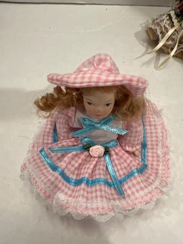 Lot 7 Vintage Mini Porcelain Dolls Victorian Fancy Friends Baby Collectibles - Thumbnail 8