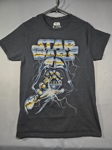 Star Wars Darth Vader Force Lightning Black Graphic T-Shirt Kids Size S (8) #R58