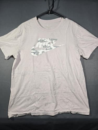 Nike Camo Logo Swoosh Graphic T-Shirt Pink Men's Size Medium #R57r
