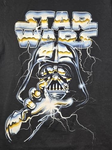 Star Wars Darth Vader Force Lightning Black Graphic T-Shirt Kids Size S (8) #R58 - Thumbnail 4