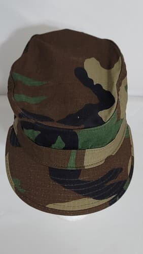 US Army BDU Camouflage summer rip stop Patrol Cap 6 5/8 #75L - Thumbnail 5