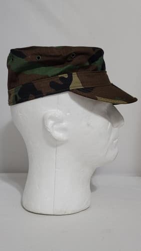 US Army BDU Camouflage summer rip stop Patrol Cap 6 5/8 #75L - Thumbnail 2