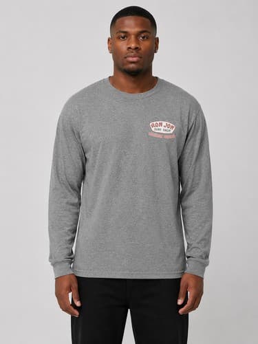 Ron Jon Surf Shop Orange Beach Long Sleeve Graphic T-Shirt Gray Men's Sz M #R56r