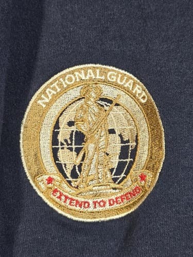 National Guard Reenlist Navy Blue Zip Up Hoodie Military Sweatshirt Men's L #M82 - Thumbnail 5
