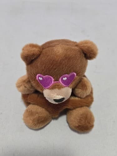 Aurora Brown Bear Plush Heart Eyes Purple Glasses Stuffed Animal Toy Cute #R79r - Thumbnail 5