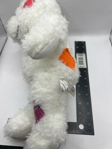 Comfort Crew Cuzzie White Patchwork Teddy Bear Soft Plush 15" - Thumbnail 3