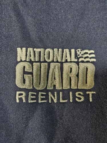 National Guard Reenlist Navy Blue Zip Up Hoodie Military Sweatshirt Men's L #M82 - Thumbnail 6