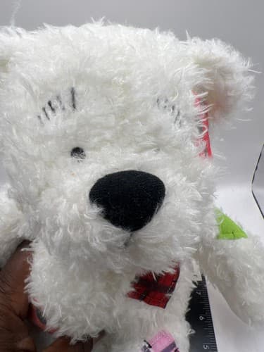 Comfort Crew Cuzzie White Patchwork Teddy Bear Soft Plush 15" - Thumbnail 6