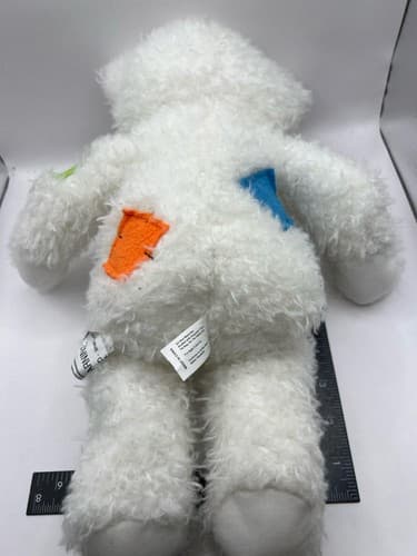 Comfort Crew Cuzzie White Patchwork Teddy Bear Soft Plush 15" - Thumbnail 4