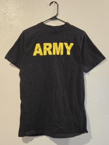 MEDIUM - APFU Short Sleeve Shirt Army Black and Gold #K60k
