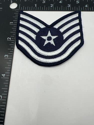 USAF Technical Sergeant TSgt E-6 Large Color Chevron Patches Pair Free Ship - Thumbnail 4