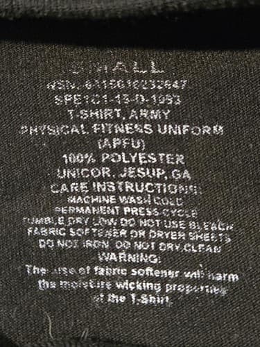 SMALL - APFU Long Sleeve Shirt Black and Gold NSN:8415-01-623-2648 #K58k - Thumbnail 3