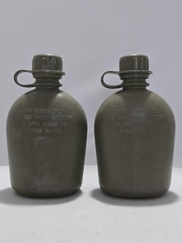Lot of 2 - 1 Quart Canteen Standard Issue Olive Drab Green #M14m