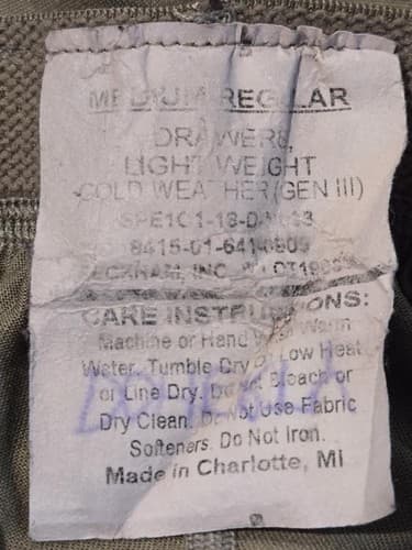 Drawers light weight Cold Weather Pants Medium/Regular #K63k - Thumbnail 3