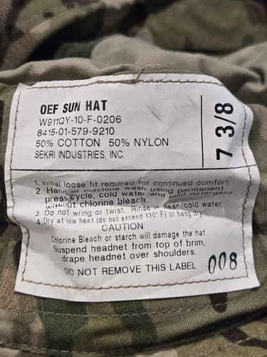 OCP Multicam Boonie Hat Size: (7 3/8) NSN:8415-01-579-9210 #K95k - Thumbnail 5