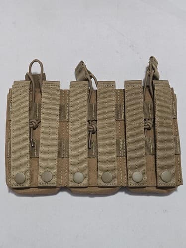 Tactical Molle Open-Top 5.56 .223 Magazine Pouch Triple Rifle Mag Holder Holster - Thumbnail 2