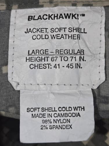 Blackhawk Gen 3 ACU Camo Soft Shell Cold Weather Jacket Large/Regular #M68m - Thumbnail 5