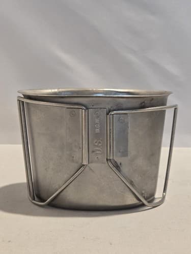 1-Quart Metal Canteen Cup W/Butterfly Wire Handle #L6l - Thumbnail 2