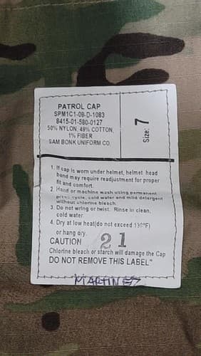 US Army OCP Camouflage Patrol Cap Size: (7) #73m - Thumbnail 7