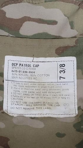 US Army OCP Camouflage Patrol Cap Size: (7 3/8) #69m - Thumbnail 7