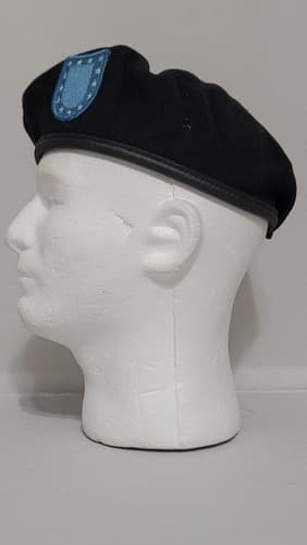US Army Beret Black Wool Military Cap Size: (7) #74m - Thumbnail 4