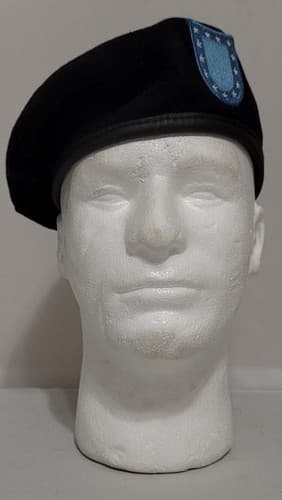 US Army Beret Black Wool Military Cap Size: (7) #74m