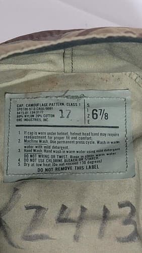 US Army BDU Camouflage 6 7/8 Cold Weather Patrol Cap #46L - Thumbnail 8