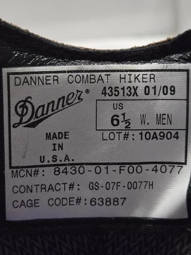 Danner Combat Boots Brown Leather Size: (6 1/2) MCN:8430-01-F00-4077 #L88l - Thumbnail 7
