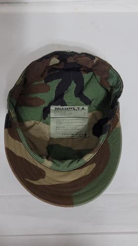 US Navy Woodland Camo Utility Cover Hat PO2 Rank 8-Point Cap – Size: (Large) - Thumbnail 6