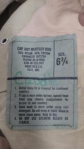 US Army DCU Hot Weather Camouflage Patrol Cap Size: (6 3/4) #70m - Thumbnail 7
