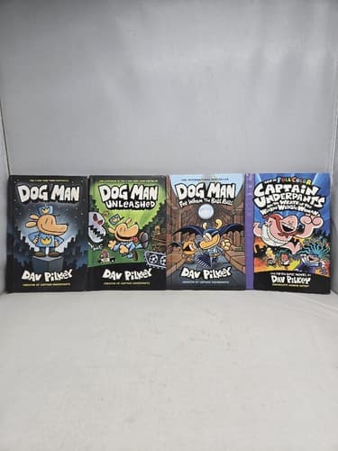 Dav Pilkey Book Lot: 2 Dog Man Hardcovers & 2 Captain Underpants Collection DC64
