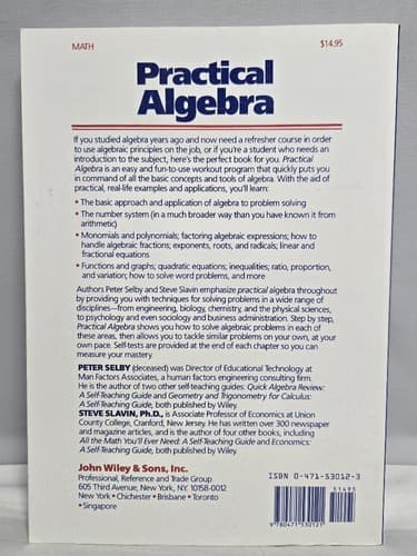 Practical Algebra: A Self-Teaching Guide 2nd Edition Selby & Slavin PB #DC64 - Thumbnail 3