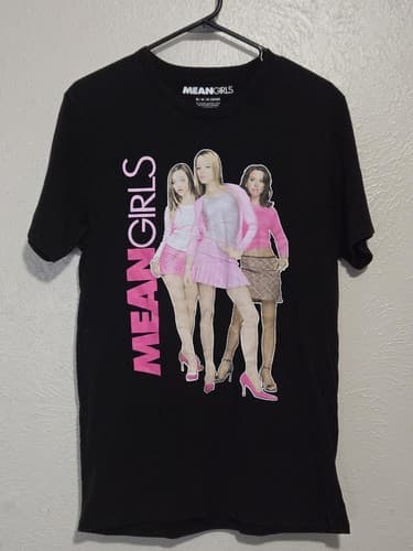 Mean Girls Movie T-Shirt Women’s Medium Black Pink Graphic Tee Licensed 2024