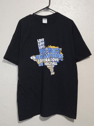 Gildan Cotton XL Black T-shirt Copperas Cove Volleyball District Champions 2012