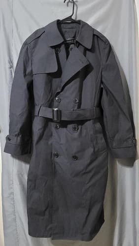 Dla Garrison Collection Black Trench Coat Military Zipout Liner #55x