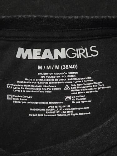 Mean Girls Movie T-Shirt Women’s Medium Black Pink Graphic Tee Licensed 2024 - Thumbnail 3