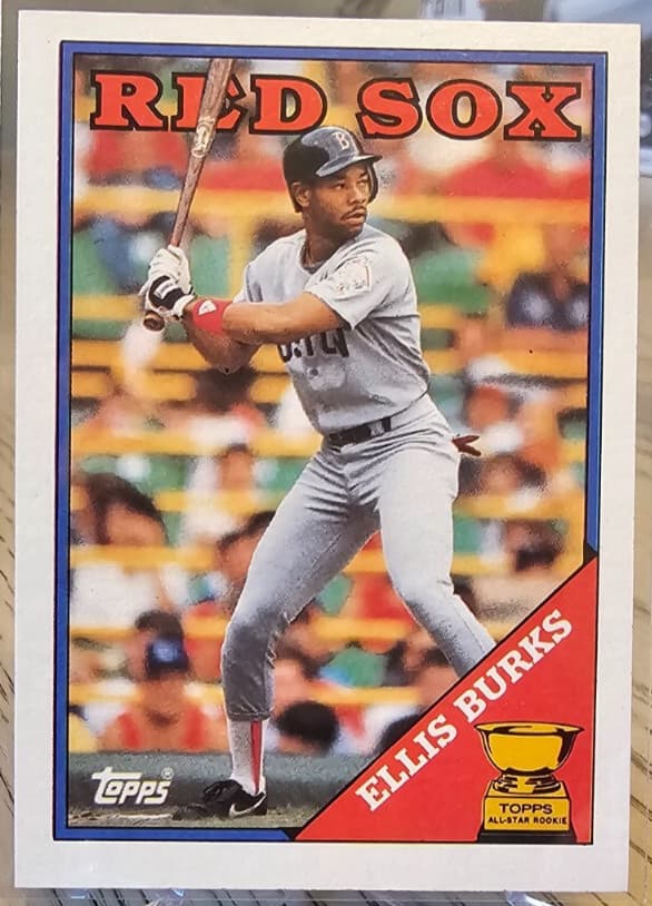 BOSTON RED SOX - ELLIS BURKS- 1988 Topps #269 Rookie Cup Card