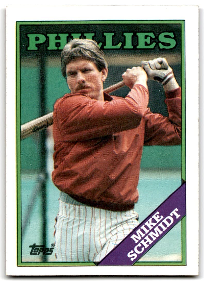1988 Topps Baseball Card Mike Schmidt Philadelphia Phillies #600