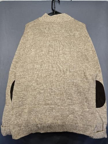Chaps Men's Size XL Beige Marled Knit Button Mock Neck Sweater Cotton #S72t - Thumbnail 7