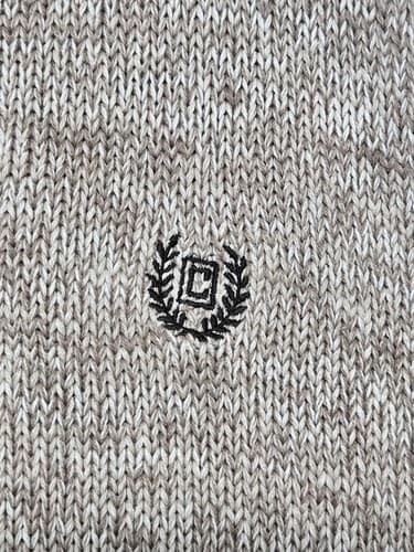 Chaps Men's Size XL Beige Marled Knit Button Mock Neck Sweater Cotton #S72t - Thumbnail 5