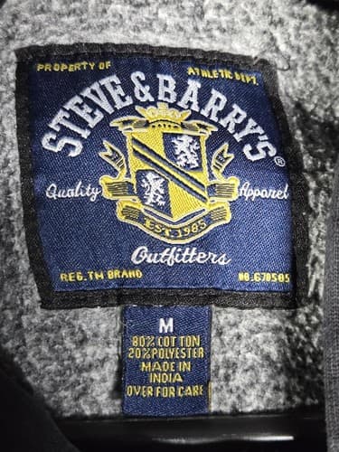Steve & Barry's Men's Black Pullover Hoodie Long Sleeve Size Medium #S89s - Thumbnail 4