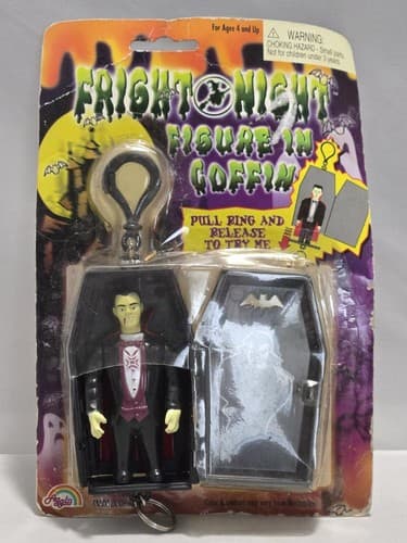 Fright Night Figure in Coffin Key Clip Dracula Vampire Agglo 2001 #O13o