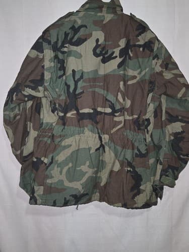 US Army M65 Field Jacket Woodland Camo Coat Large Long 8415-01-099-7839 VGC - Thumbnail 7