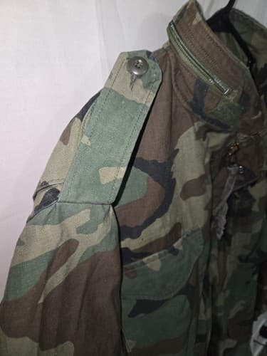 US Army M65 Field Jacket Woodland Camo Coat Large Long 8415-01-099-7839 VGC - Thumbnail 5