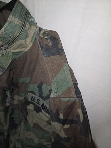 US Army M65 Field Jacket Woodland Camo Coat Large Long 8415-01-099-7839 VGC - Thumbnail 6